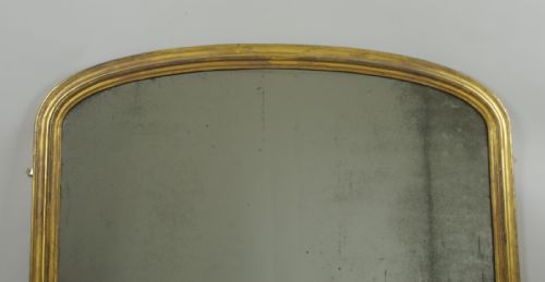 VICTORIAN GILT LARGE ARCH TOP OVERMANTLE MIRROR - ADDITIONAL PHOTO 1