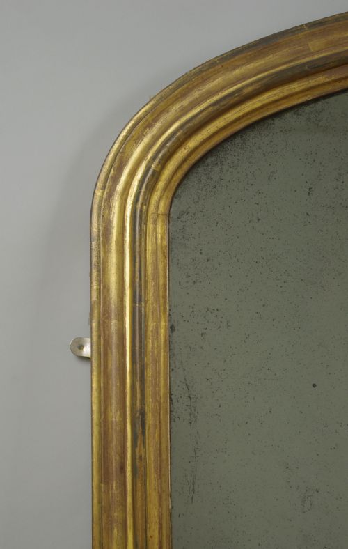 VICTORIAN GILT LARGE ARCH TOP OVERMANTLE MIRROR - ADDITIONAL PHOTO 2