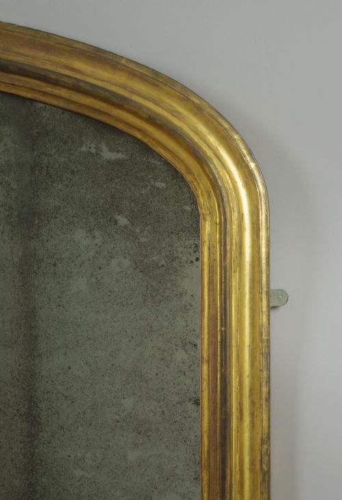 VICTORIAN GILT LARGE ARCH TOP OVERMANTLE MIRROR - ADDITIONAL PHOTO 3