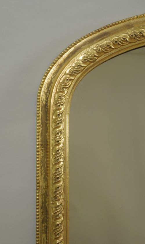 VICTORIAN GILT LARGE ARCH TOP OVERMANTLE MIRROR - ADDITIONAL PHOTO 3