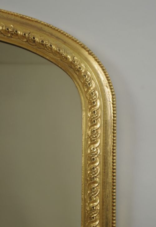 VICTORIAN GILT LARGE ARCH TOP OVERMANTLE MIRROR - ADDITIONAL PHOTO 4