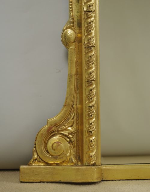 VICTORIAN GILT LARGE ARCH TOP OVERMANTLE MIRROR - ADDITIONAL PHOTO 5