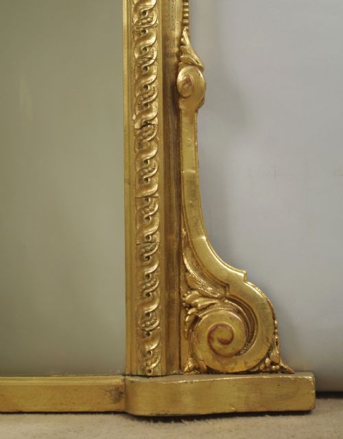 VICTORIAN GILT LARGE ARCH TOP OVERMANTLE MIRROR - ADDITIONAL PHOTO 6