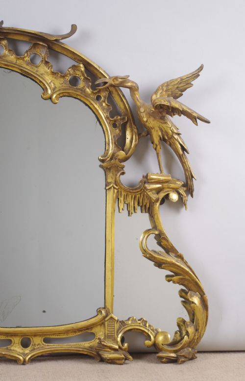 19TH CENTURY CHINESE CHIPPENDALE STYLE GILT WOOD OVERMANTLE MIRROR - ADDITIONAL PHOTO 2