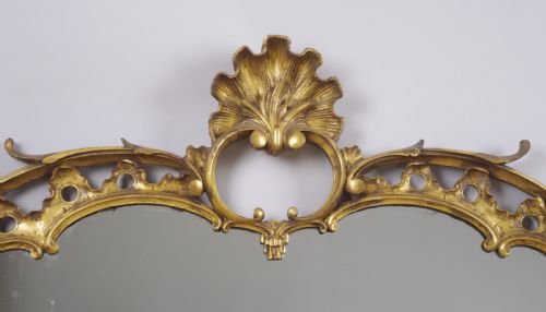 19TH CENTURY CHINESE CHIPPENDALE STYLE GILT WOOD OVERMANTLE MIRROR - ADDITIONAL PHOTO 5