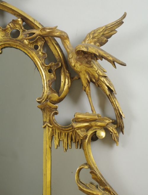 19TH CENTURY CHINESE CHIPPENDALE STYLE GILT WOOD OVERMANTLE MIRROR - ADDITIONAL PHOTO 7