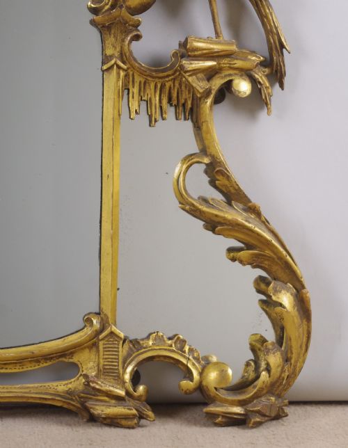19TH CENTURY CHINESE CHIPPENDALE STYLE GILT WOOD OVERMANTLE MIRROR - ADDITIONAL PHOTO 9
