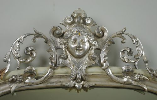VICTORIAN PAINTED AND SILVERED OVERMANTLE MIRROR - ADDITIONAL PHOTO 6
