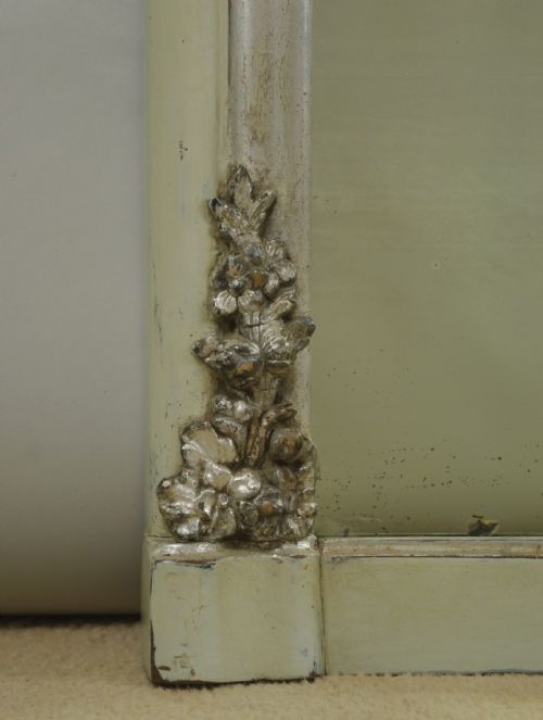 VICTORIAN PAINTED AND SILVERED OVERMANTLE MIRROR - ADDITIONAL PHOTO 7