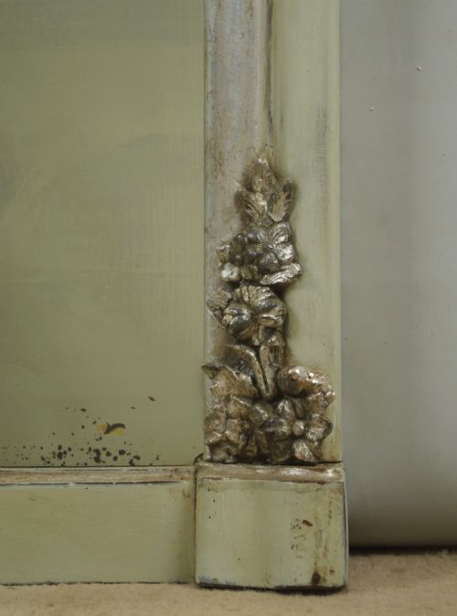 VICTORIAN PAINTED AND SILVERED OVERMANTLE MIRROR - ADDITIONAL PHOTO 8