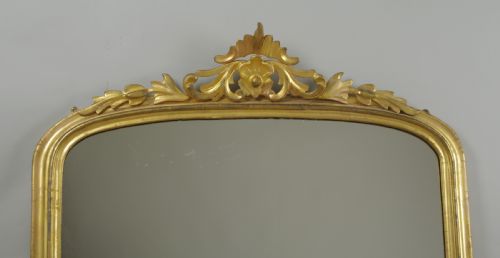 VICTORIAN GILT WOOD ARCH TOP OVERMANTLE MIRROR - ADDITIONAL PHOTO 1