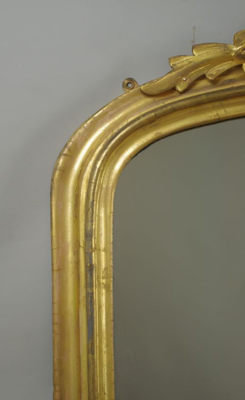 VICTORIAN GILT WOOD ARCH TOP OVERMANTLE MIRROR - ADDITIONAL PHOTO 3