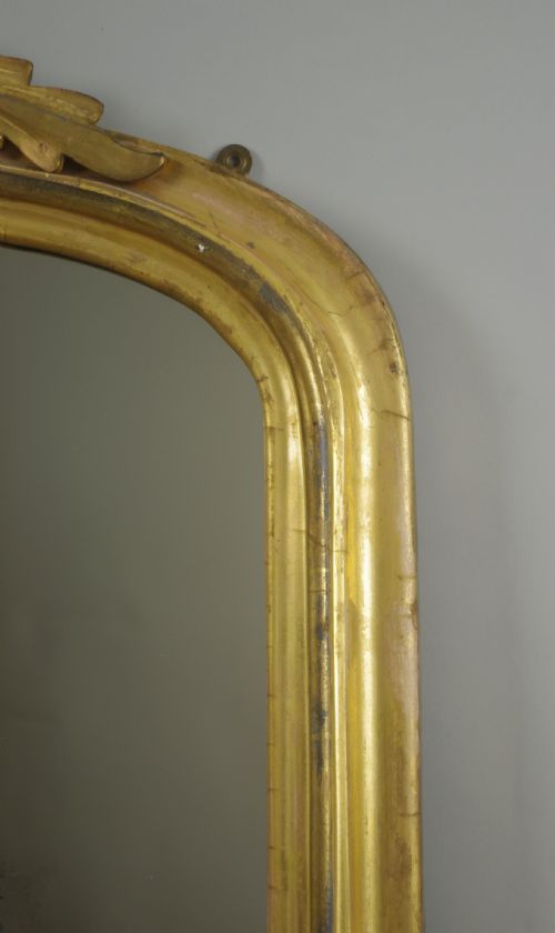 VICTORIAN GILT WOOD ARCH TOP OVERMANTLE MIRROR - ADDITIONAL PHOTO 4
