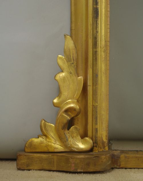 VICTORIAN GILT WOOD ARCH TOP OVERMANTLE MIRROR - ADDITIONAL PHOTO 5