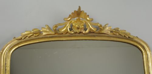 VICTORIAN GILT WOOD ARCH TOP OVERMANTLE MIRROR - ADDITIONAL PHOTO 8