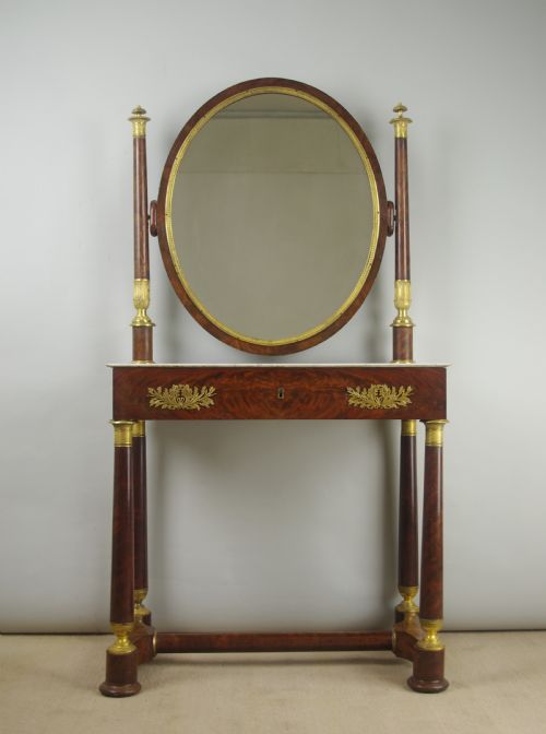 French Empire Mahogany Dressing Table with Ormolu Mounts