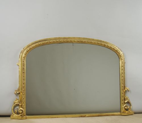 Victoran Gilt Arch Top Overmantle Mirror