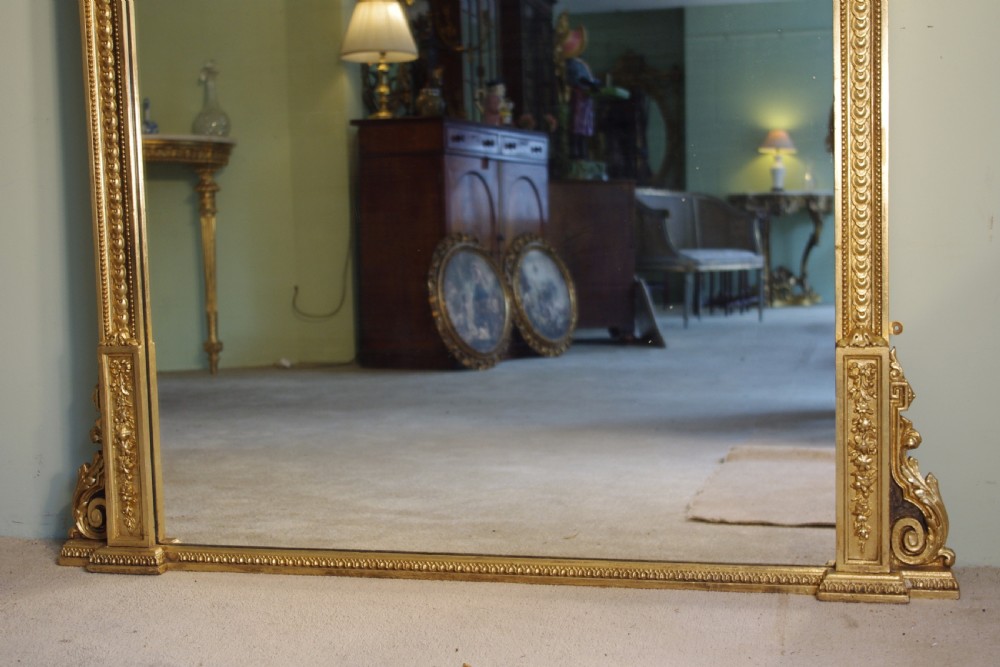 Large Victorian Gilt Overmantle Mirror View III