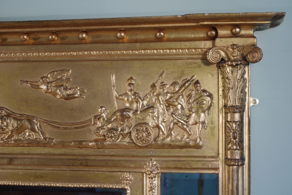 English Regency Style Gilt Triple-Plate Overmantle Mirror View V