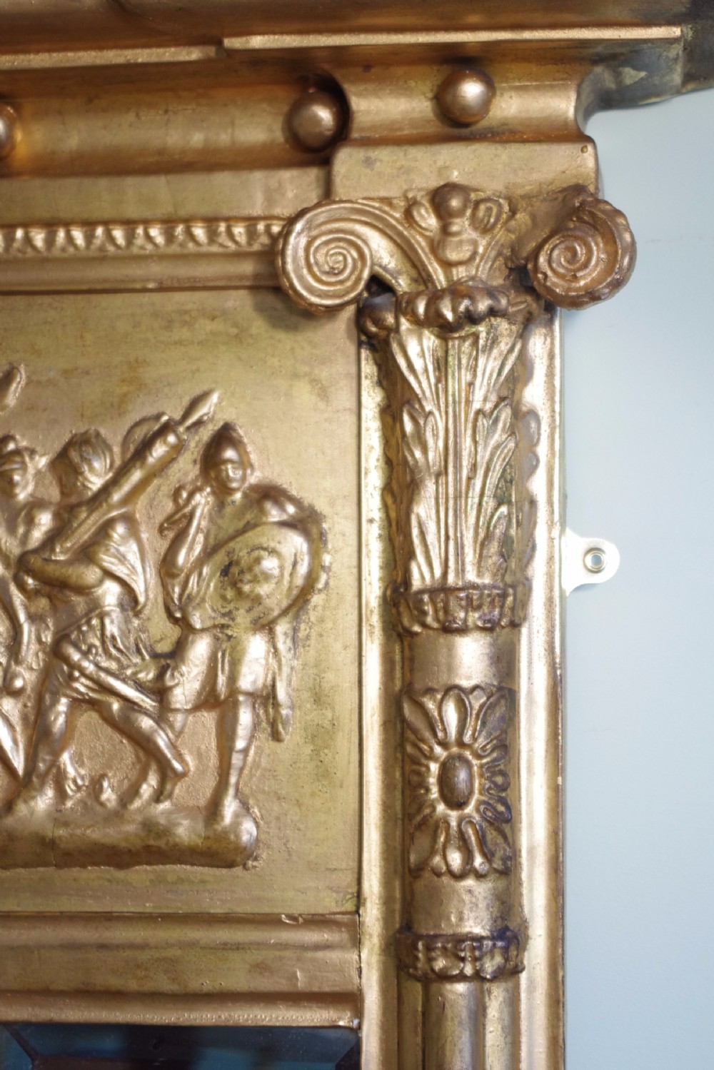 English Regency Style Gilt Triple-Plate Overmantle Mirror View VII
