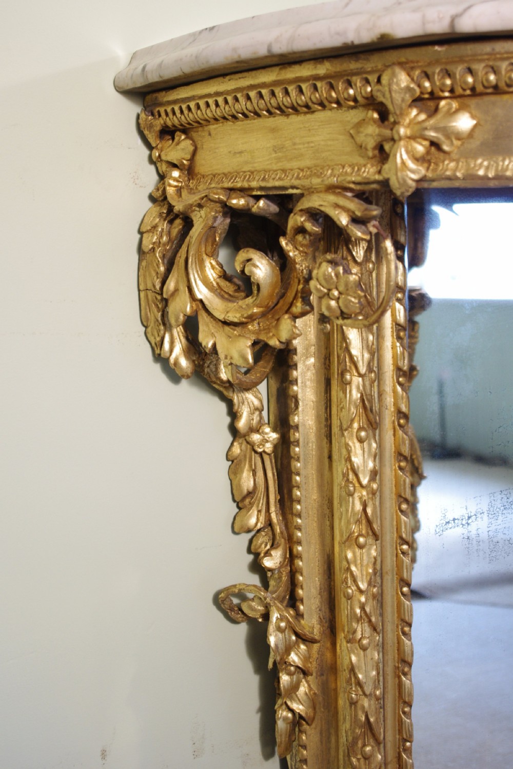19th Century English Gilt Console Table with Marble Top View VII