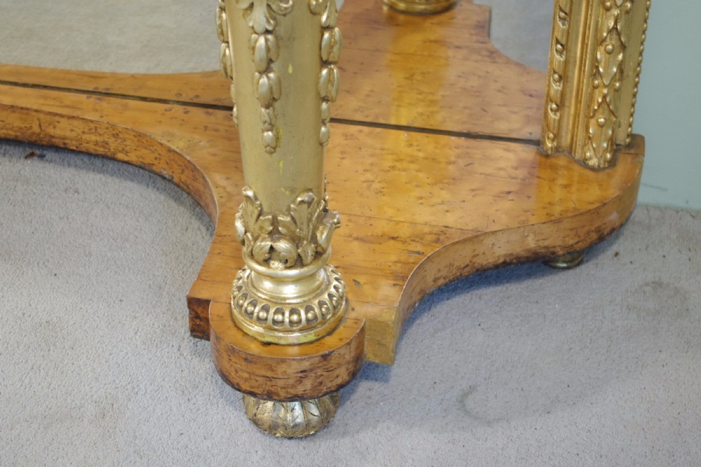19th Century English Gilt Console Table with Marble Top View XI