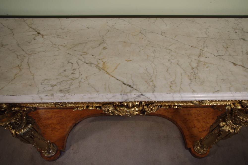 19th Century English Gilt Console Table with Marble Top View XIII