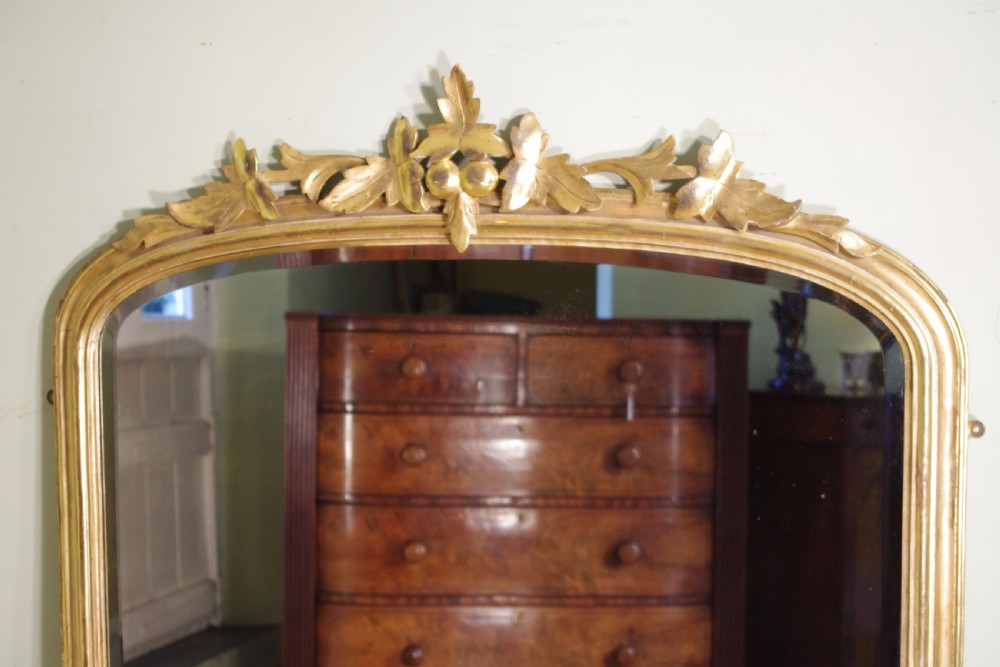 Large Victorian Gilt Arch Top Overmantle Mirror View II