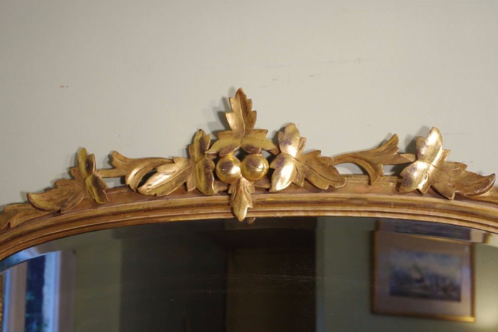 Large Victorian Gilt Arch Top Overmantle Mirror View III