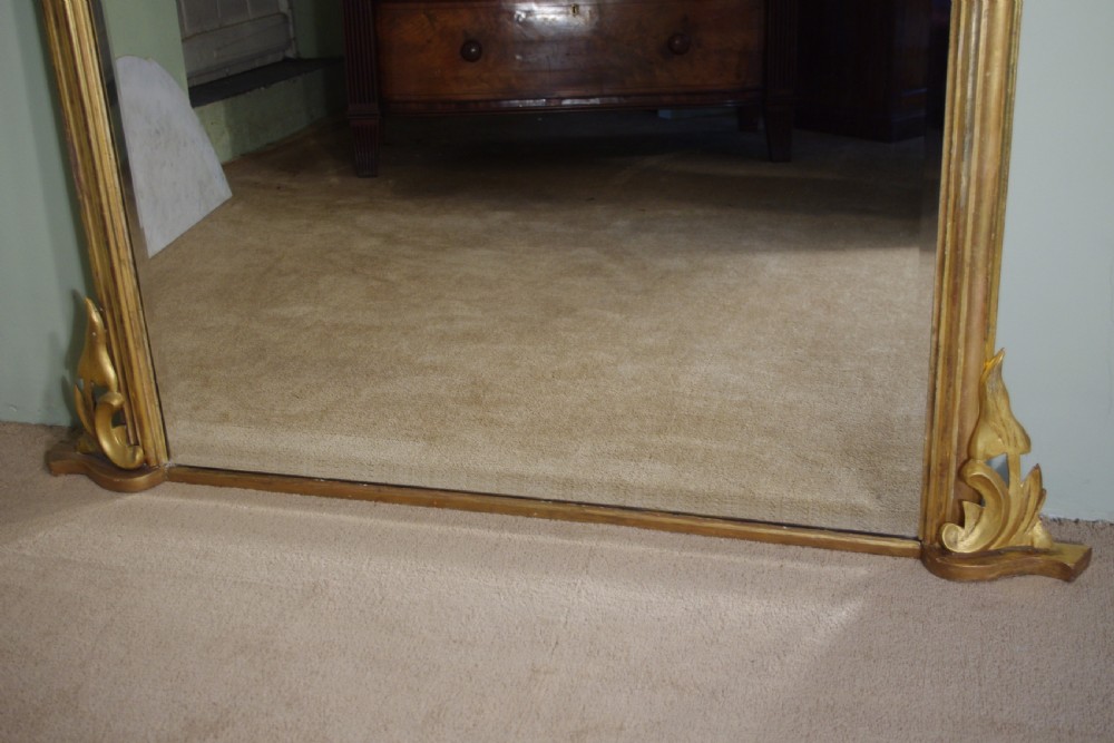 Large Victorian Gilt Arch Top Overmantle Mirror View VII
