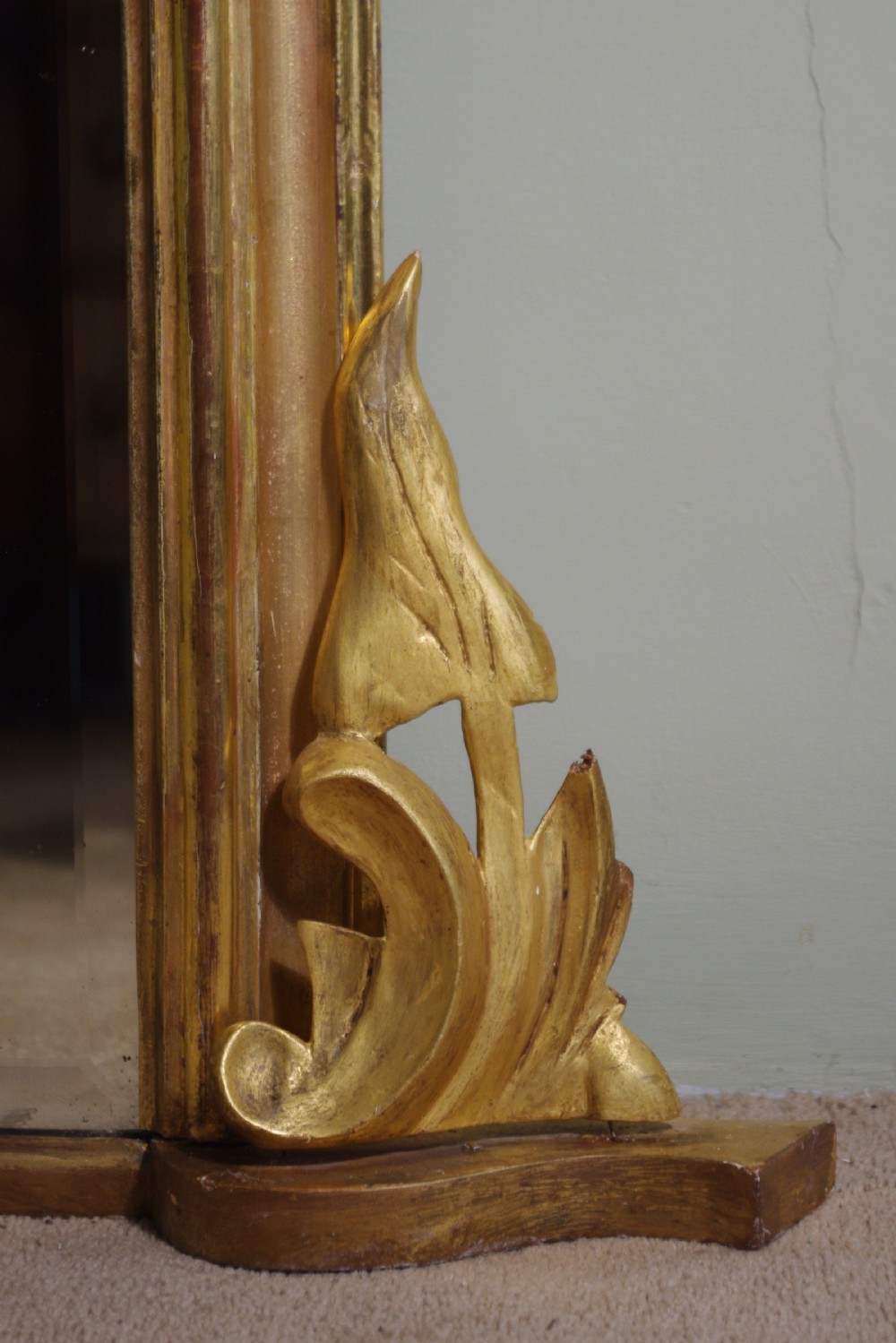 Large Victorian Gilt Arch Top Overmantle Mirror View VIII