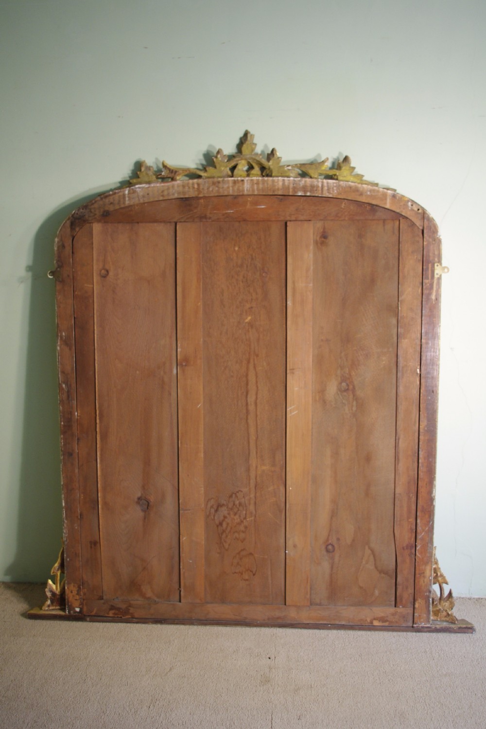 Large Victorian Gilt Arch Top Overmantle Mirror View IX