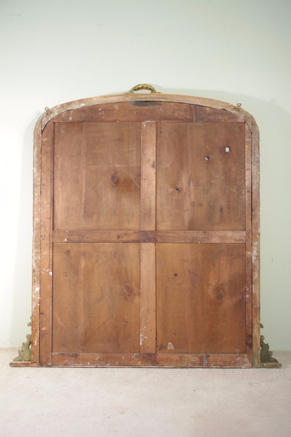 Large English Gilt Arch Top Overmantle Mirror View X