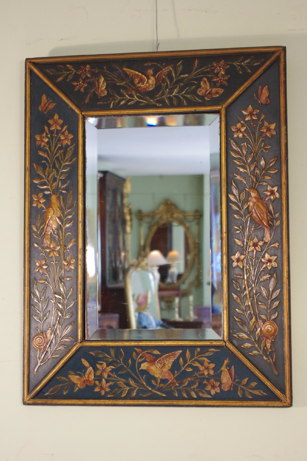 Painted and Parcel-Gilt Wall Mirror