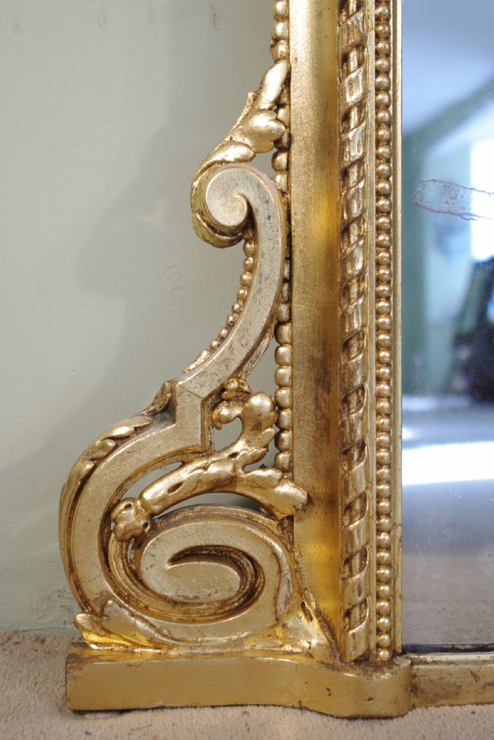 Large Gilt Arch Top Overmantle Mirror View IX
