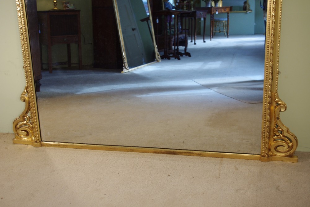 Large Gilt Arch Top Overmantle Mirror View X