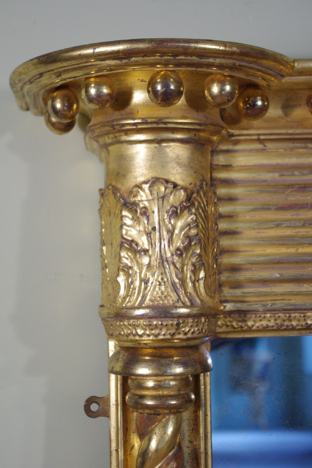 19th Century English Gilt Triple-Plate Overmantle Mirror View IV