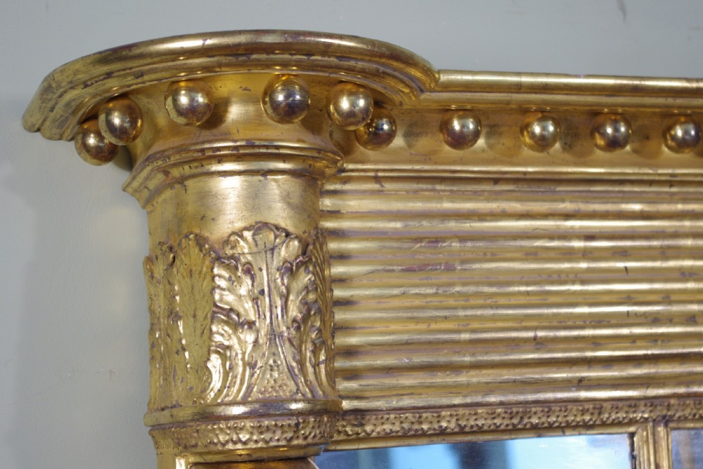 19th Century English Gilt Triple-Plate Overmantle Mirror View V