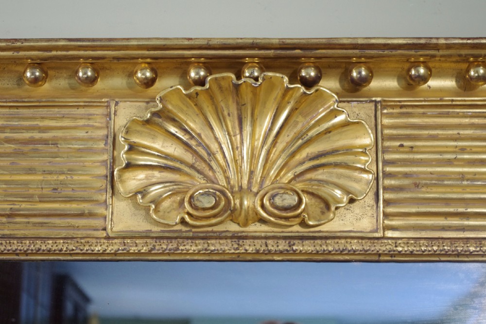 19th Century English Gilt Triple-Plate Overmantle Mirror View VI