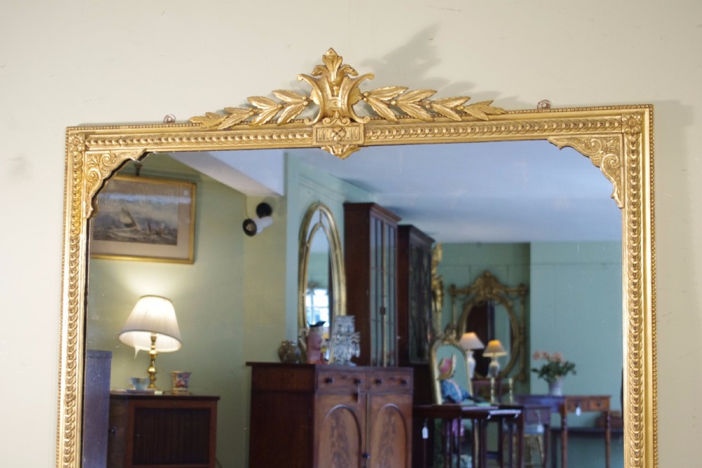 19th Century English Gilt Large Overmantle Mirror View II