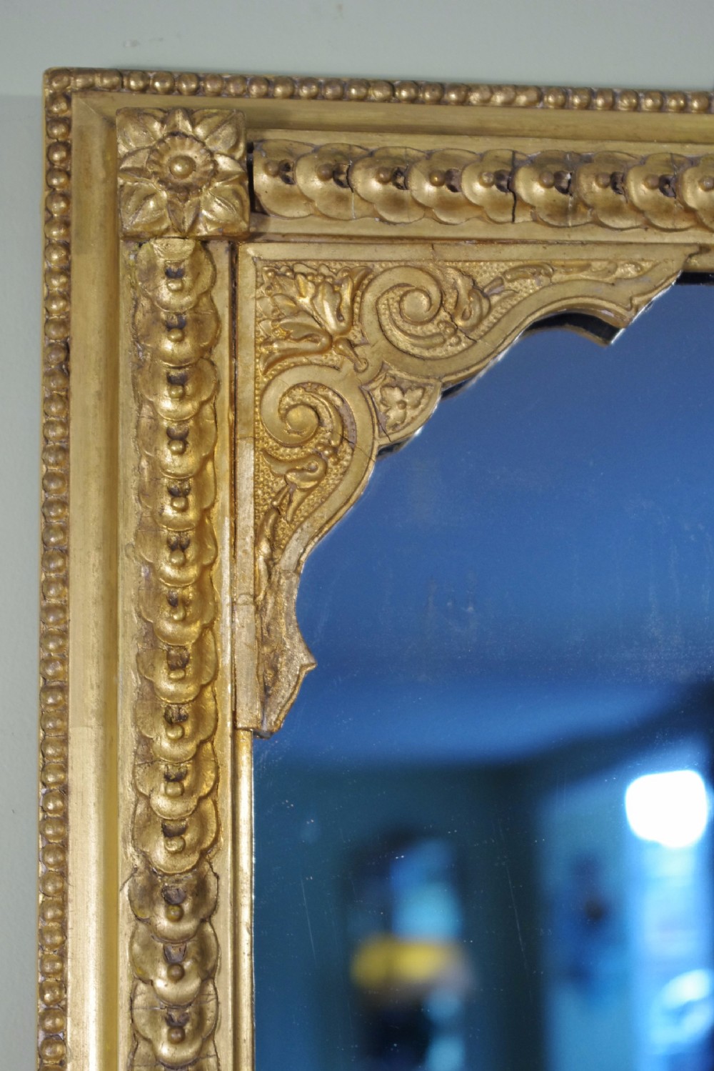 19th Century English Gilt Large Overmantle Mirror View IX