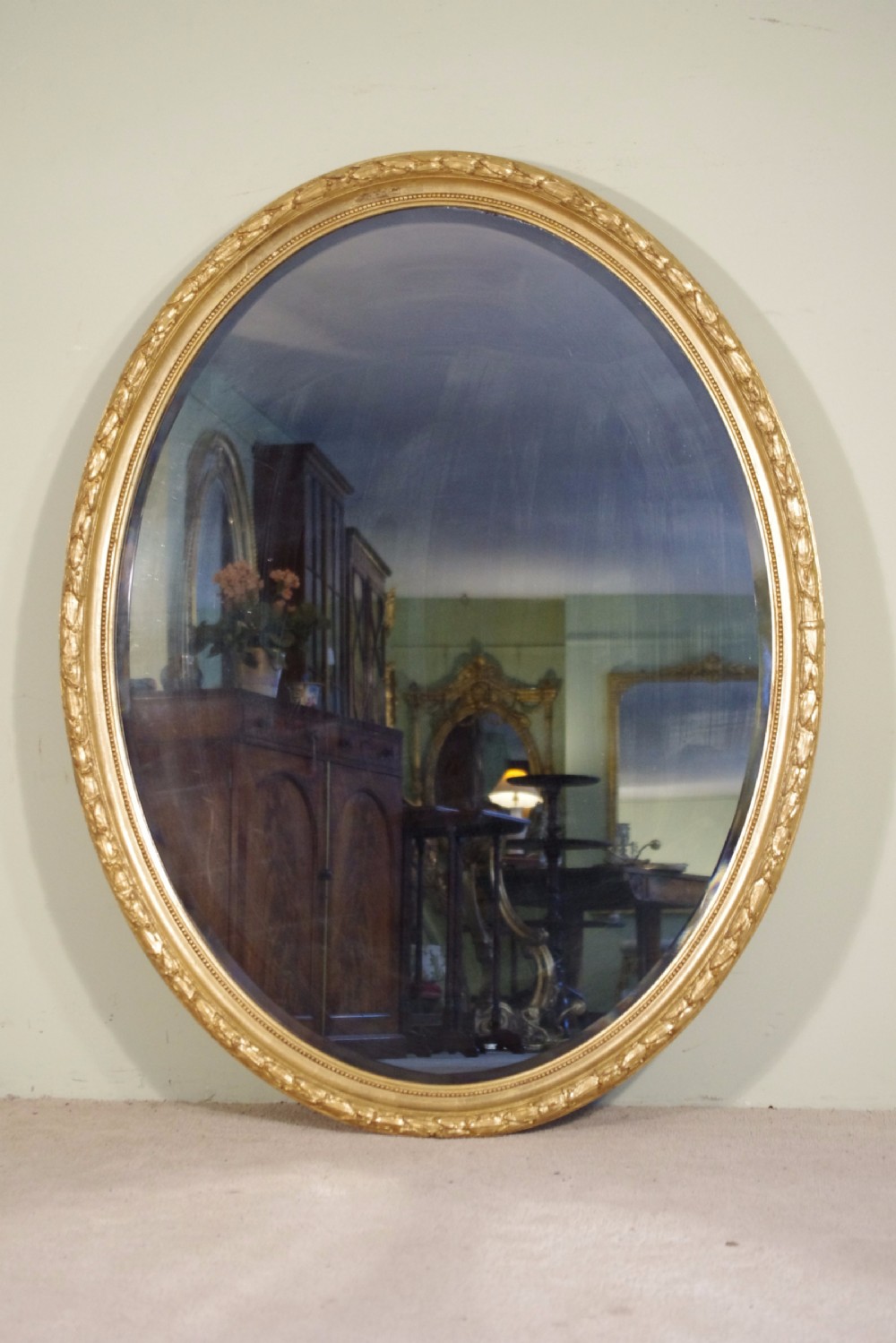 Large Oval Gilt Wall Mirror