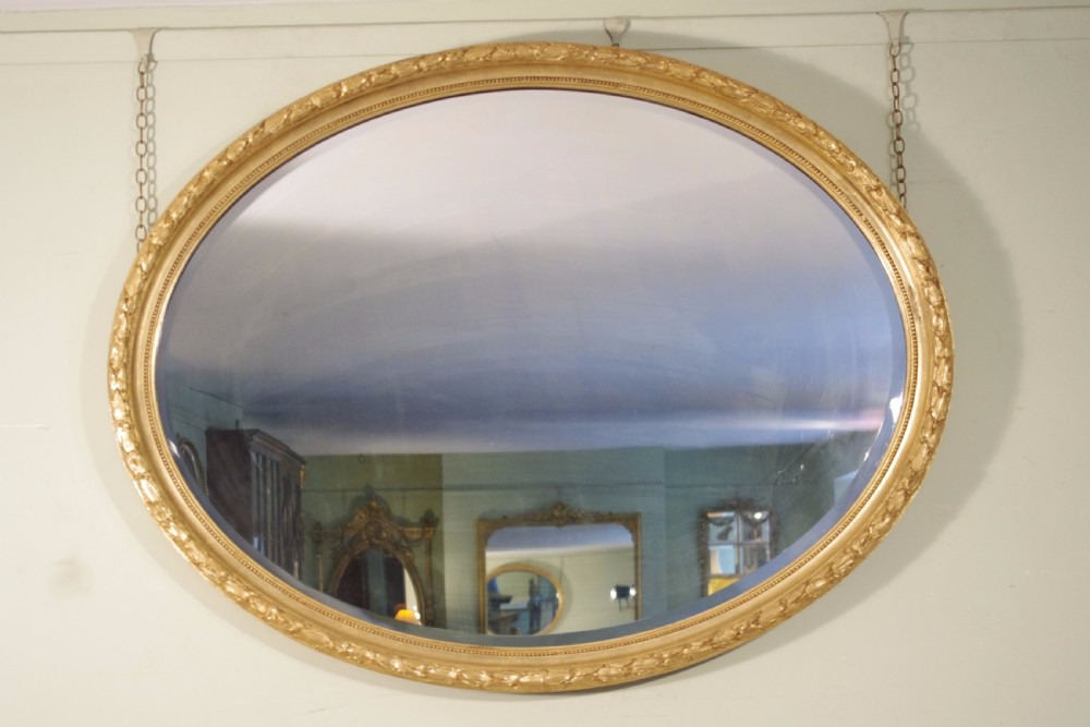 Large Oval Gilt Wall Mirror View II