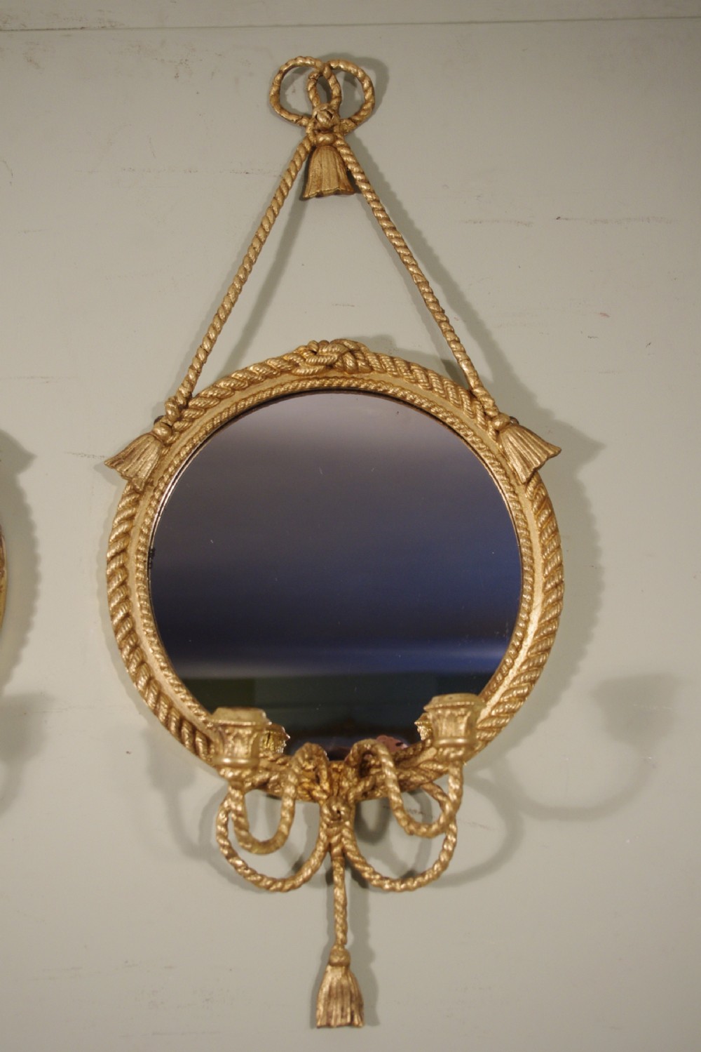 Pair of Gilt Rope Twist Girandole Mirrors View IV