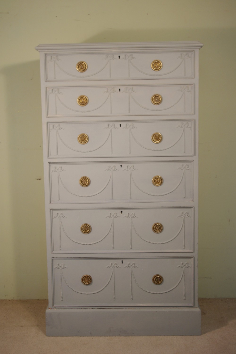Painted Tall Six Drawer Chest View XII