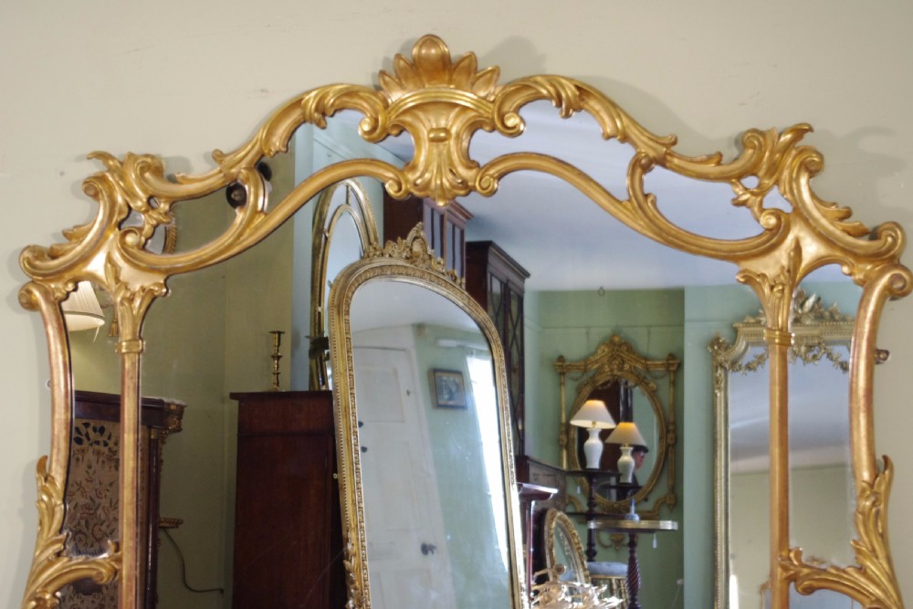 Victorian Large Gilt Wood Overmantle Mirror View II
