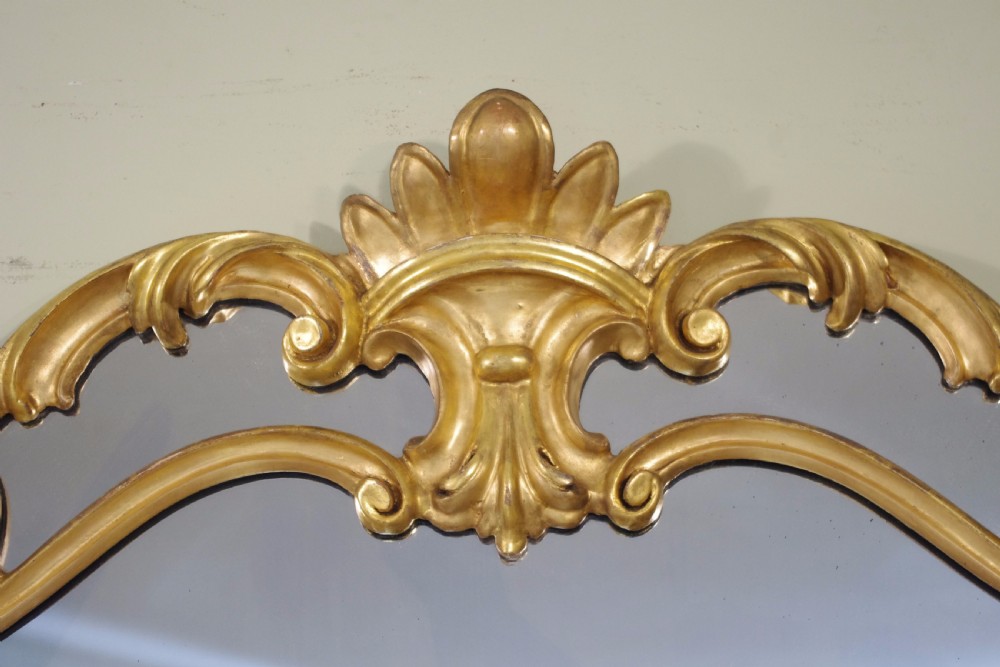Victorian Large Gilt Wood Overmantle Mirror View V