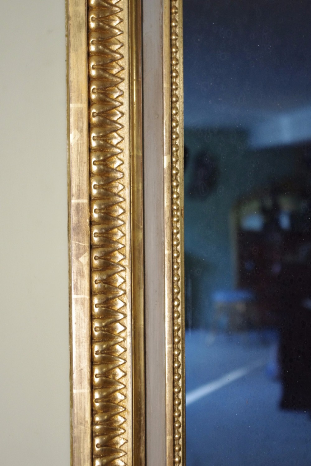 19th Century French Loius XVI Style Painted and Parcel-Gilt Large Overmantle/Wall Mirror View IX