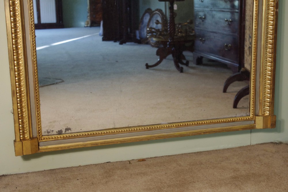 19th Century French Loius XVI Style Painted and Parcel-Gilt Large Overmantle/Wall Mirror View X