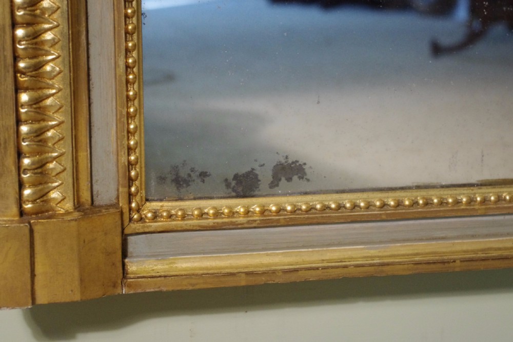 19th Century French Loius XVI Style Painted and Parcel-Gilt Large Overmantle/Wall Mirror View XI